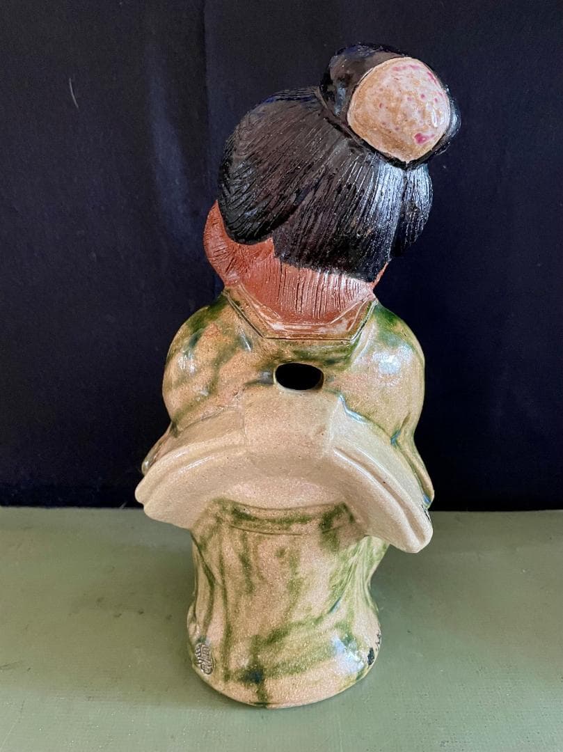 【商売繫盛タヌキ置物】信楽焼 在落款 H35 現品中古