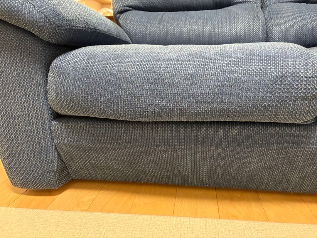 ニトリ 2人掛け 布張りソファ NポケットA12 ブルー 清掃洗濯済 送料込み