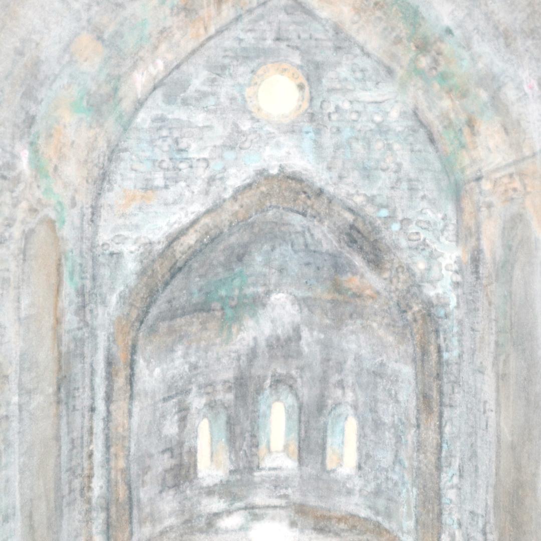 心を癒す教会アート｜光と影が交差する教会｜神聖な光を届ける日本画インテリア