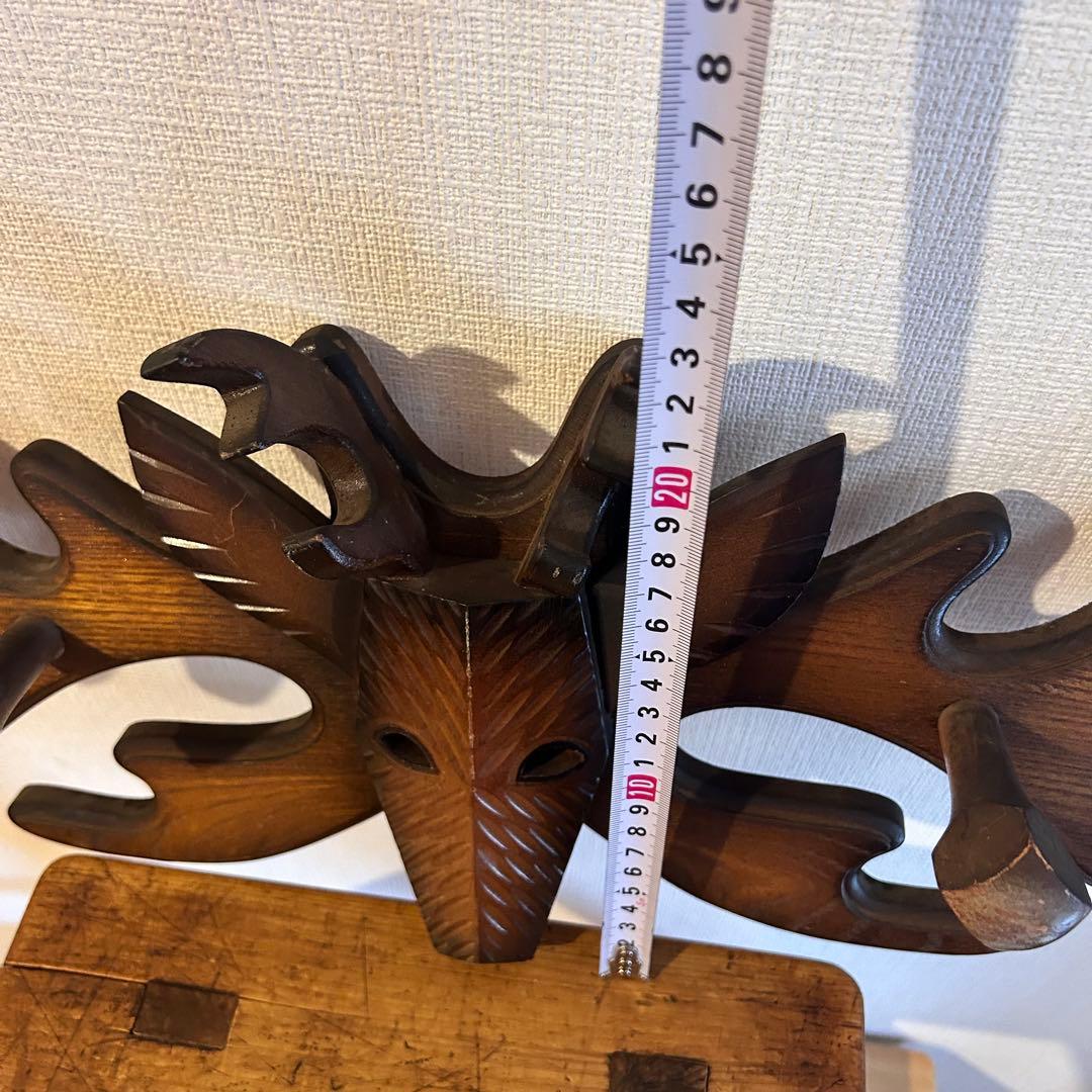 【ヴィンテージ】✴︎鹿の壁掛けフック✴︎木製✴︎ウォールフック✴︎