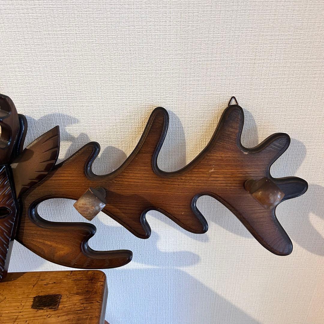 【ヴィンテージ】✴︎鹿の壁掛けフック✴︎木製✴︎ウォールフック✴︎