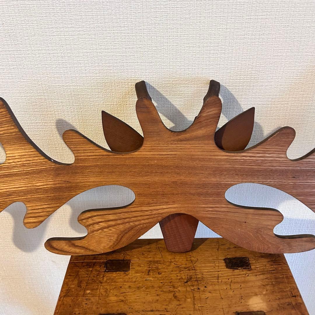 【ヴィンテージ】✴︎鹿の壁掛けフック✴︎木製✴︎ウォールフック✴︎