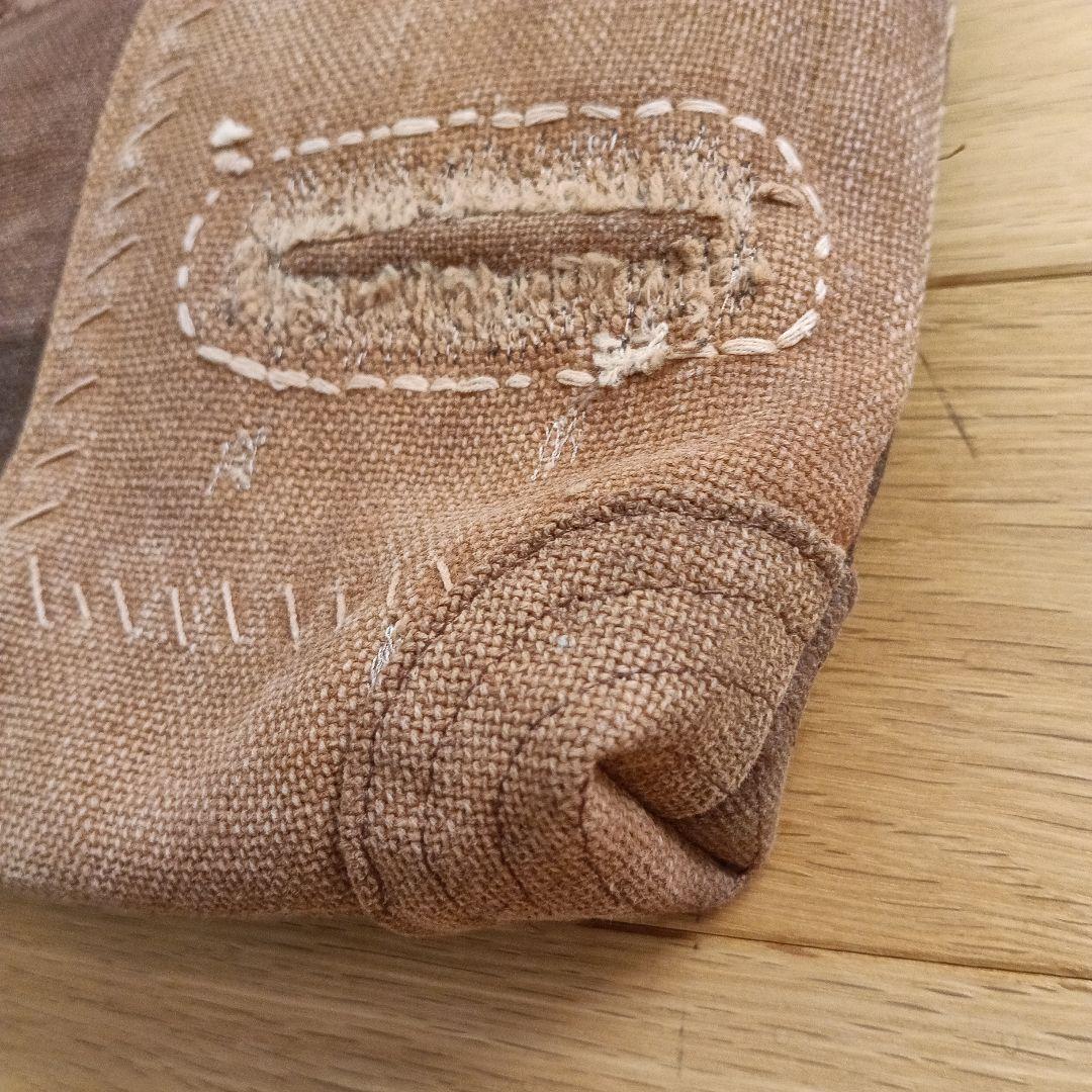 奏*花様 古布柿渋染酒袋　巾着ショルダーバッグ　1点物　ハンドメイド　アンティー