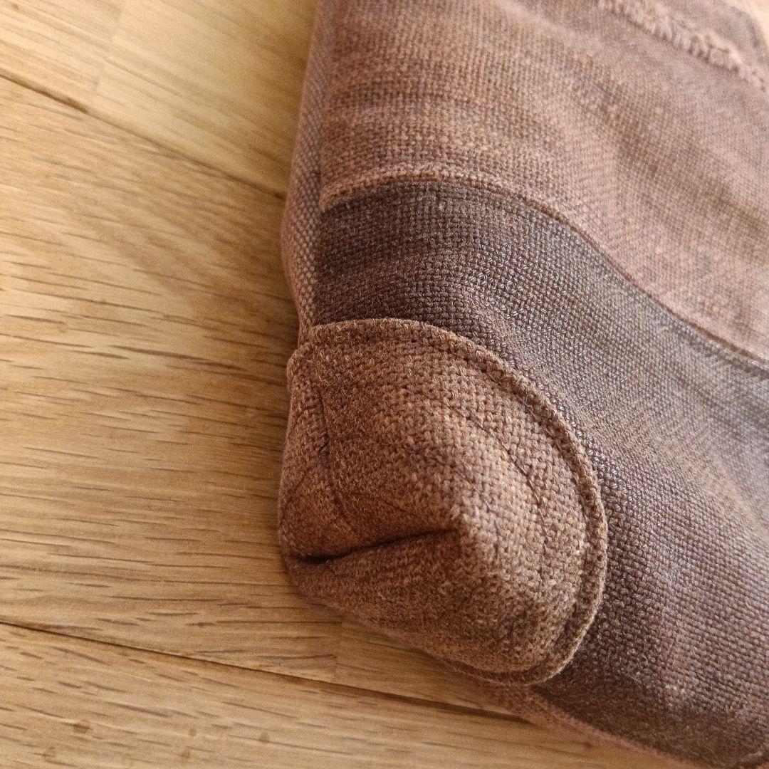 奏*花様 古布柿渋染酒袋　巾着ショルダーバッグ　1点物　ハンドメイド　アンティー