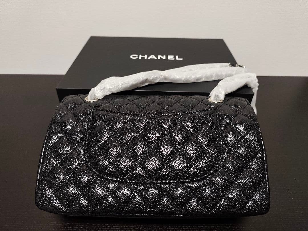 CHANEL チェーン フラップバッグ ノベルティ キャビアスキン 2way