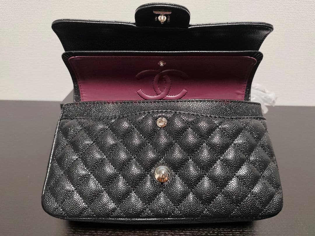 CHANEL チェーン フラップバッグ ノベルティ キャビアスキン 2way