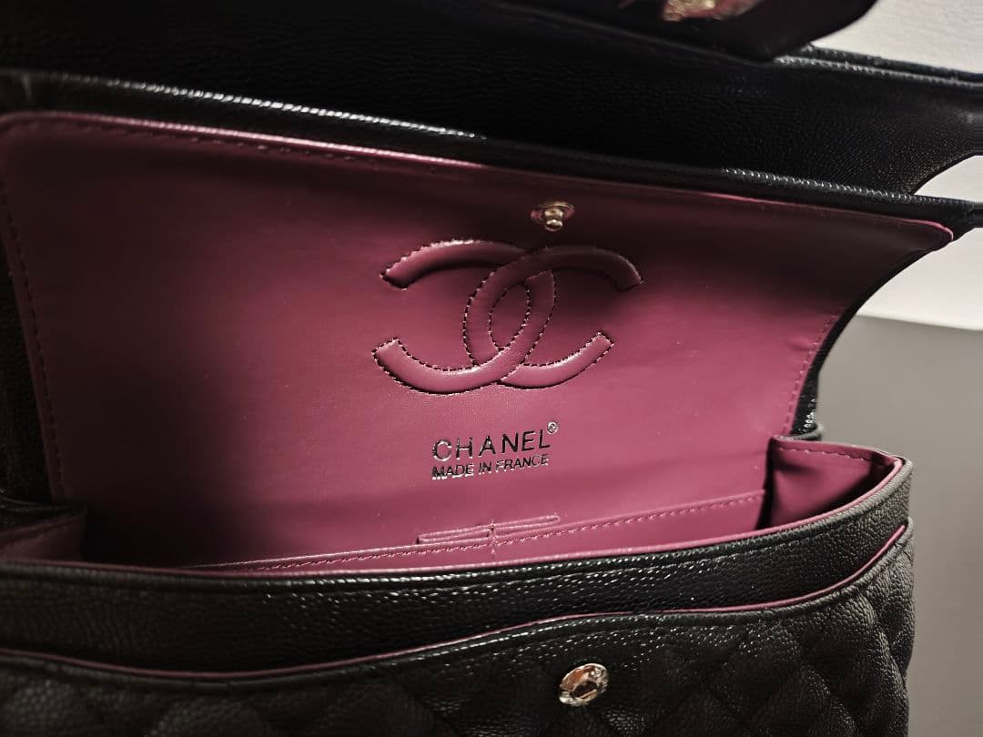 CHANEL チェーン フラップバッグ ノベルティ キャビアスキン 2way
