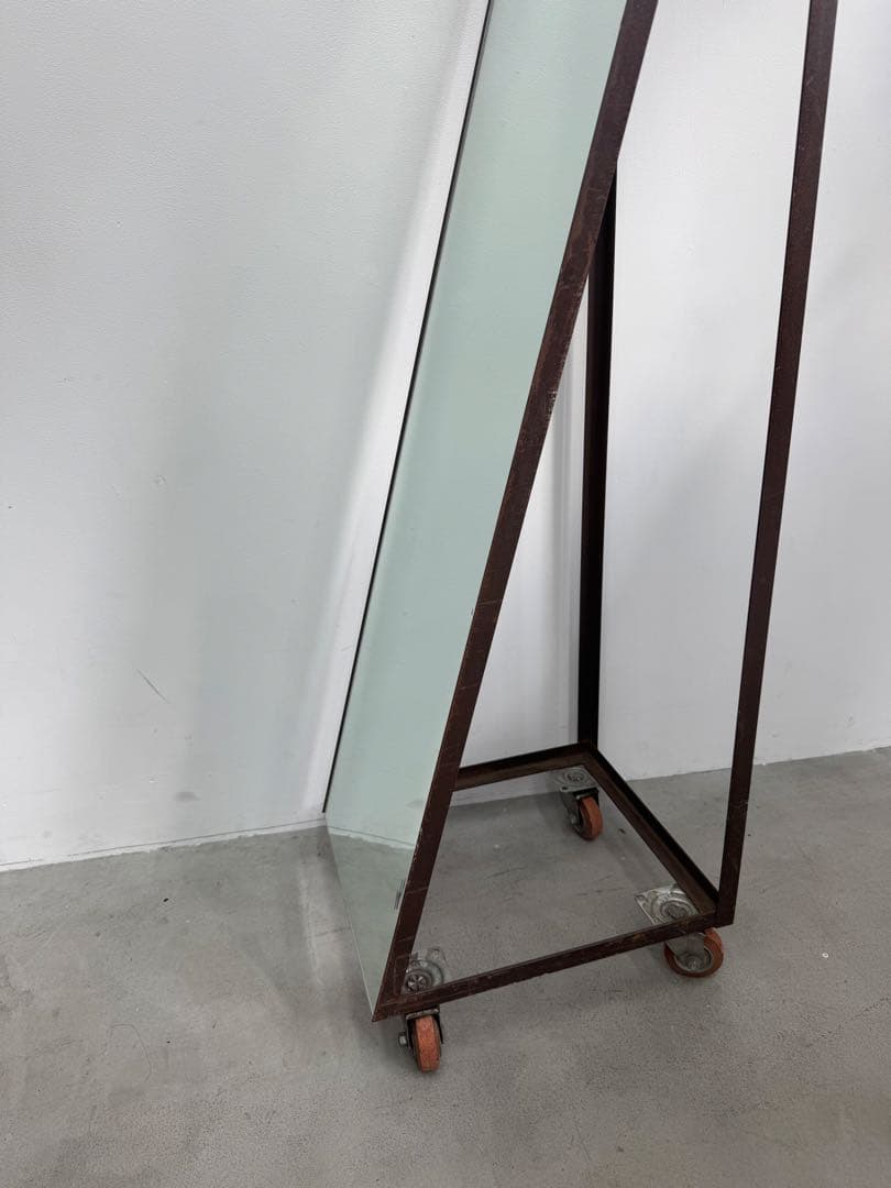 姿見 ミラー 大きいミラー キャスター インダストリアル アパレル　店舗什器 鉄
