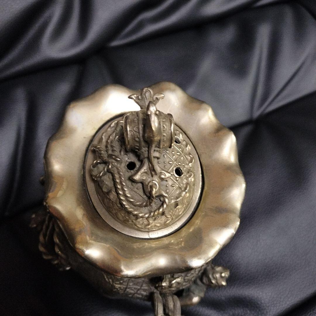 高岡銅器 洋銀 香炉 骨董 古美術 アンティーク 茶道具