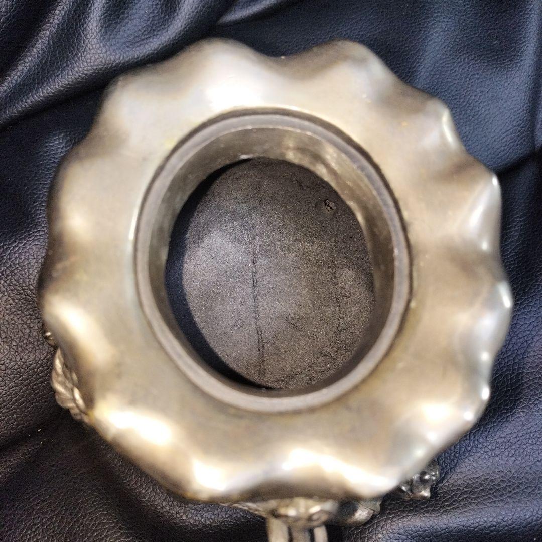 高岡銅器 洋銀 香炉 骨董 古美術 アンティーク 茶道具