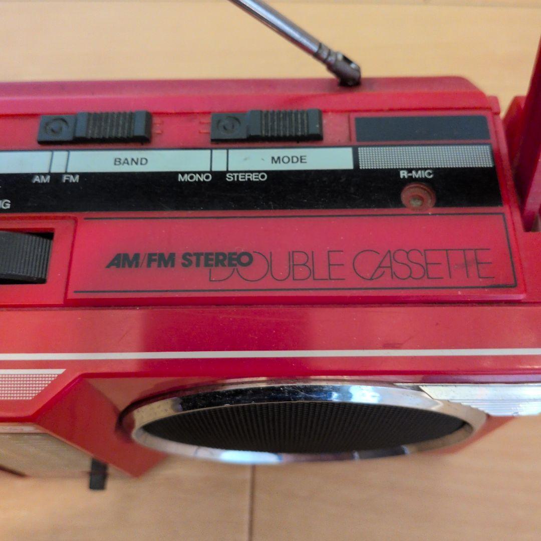 UNISEF ダブルカセットラジカセ 赤
