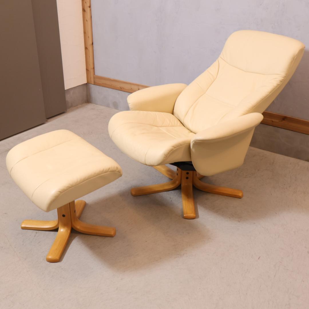 イエリアーダ 本革 リクライニングチェア 1Pソファ 北欧 パーソナルチェア