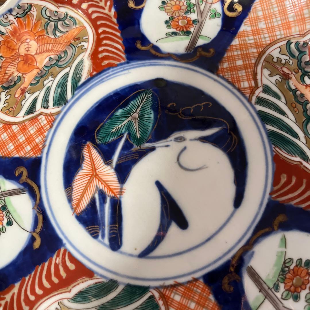 期間限定最終処分特価　古伊万里色絵　大皿五枚セット　完品　一枚おまけ　綺麗な状態