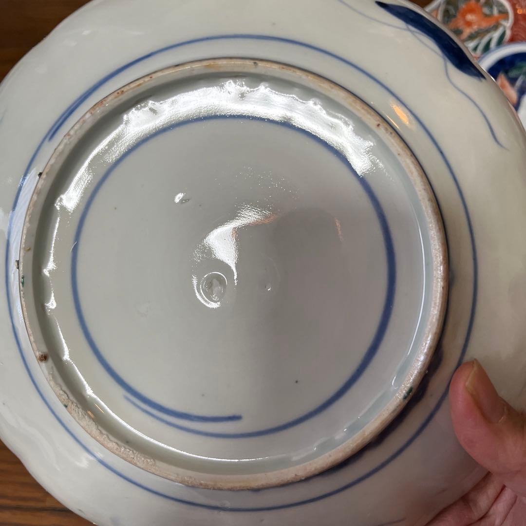 期間限定最終処分特価　古伊万里色絵　大皿五枚セット　完品　一枚おまけ　綺麗な状態