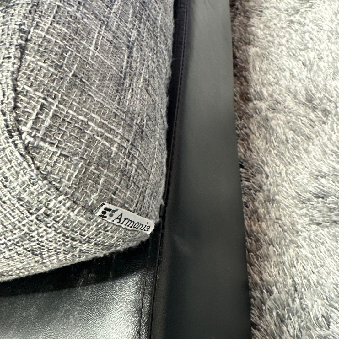 持ち帰り大歓迎　Armonia　グレー カウチソファ 背もたれクッション付き