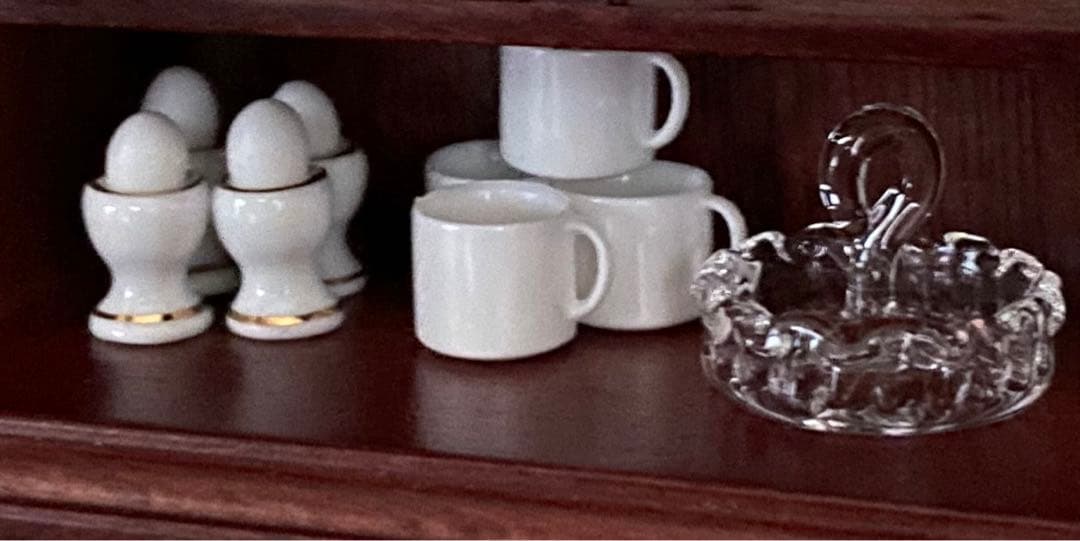 ドールハウス　ミニチュア キッチン 食器　お皿　Teapot  カップ　タオル