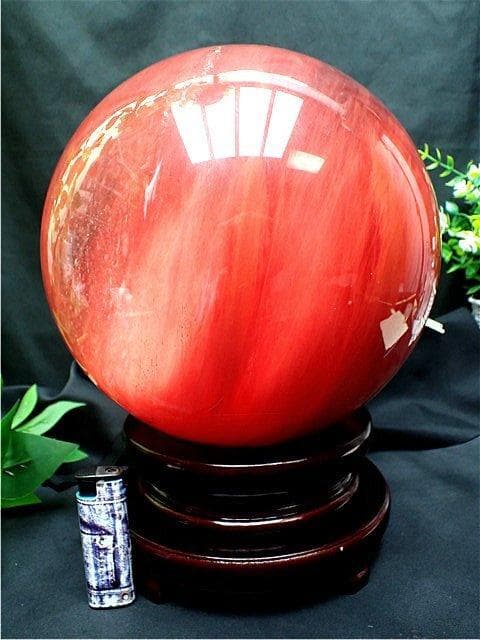 超大直径約:212mm 12040g超綺麗★赤水晶丸玉B84E1/444E03B