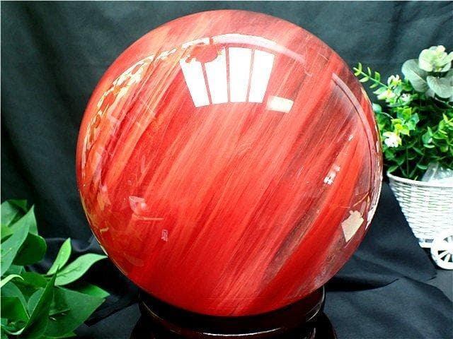 超大直径約:212mm 12040g超綺麗★赤水晶丸玉B84E1/444E03B