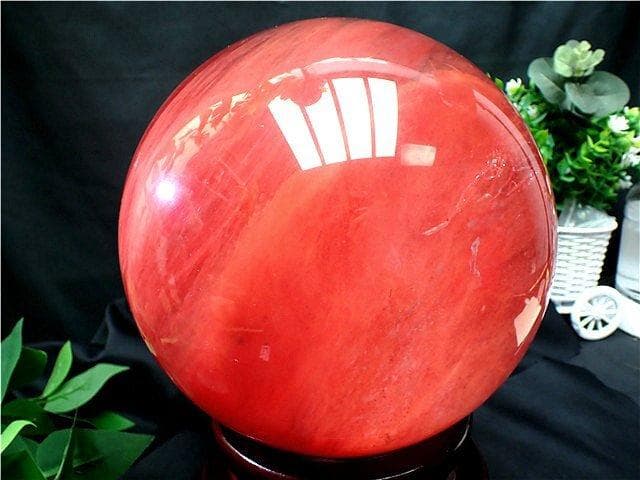 超大直径約:212mm 12040g超綺麗★赤水晶丸玉B84E1/444E03B