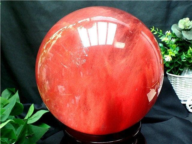 超大直径約:212mm 12040g超綺麗★赤水晶丸玉B84E1/444E03B