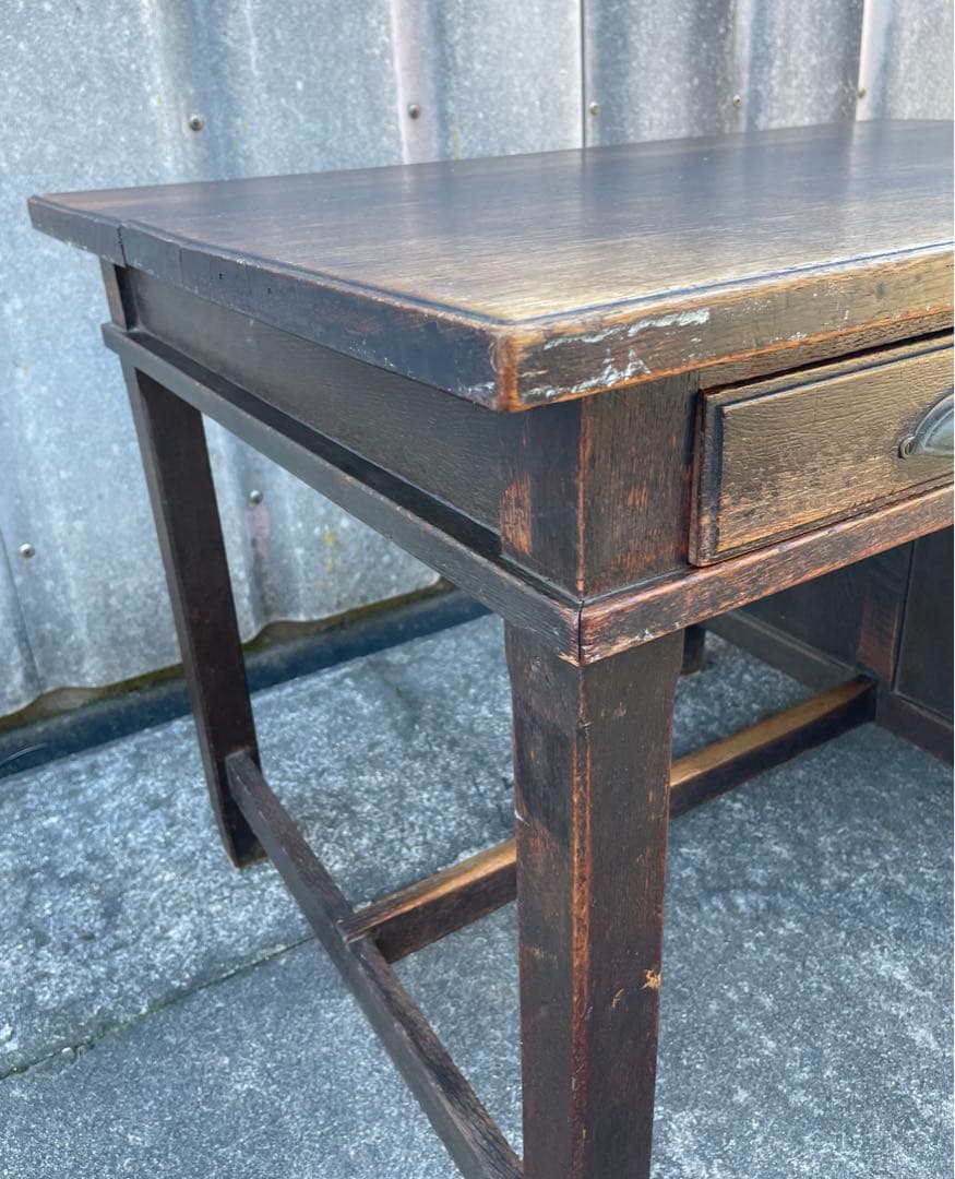 ビンテージ/古道具/無垢材/片袖机/書斎机/学習机/作業台/デスク/店舗什器/⑨