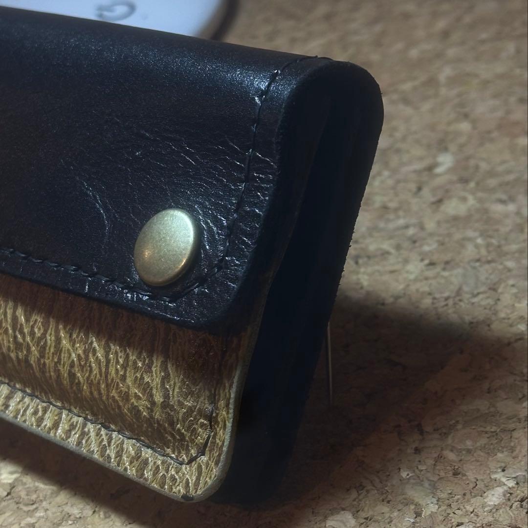 本革 カンガルー トラッカーウォレット風 カードケース