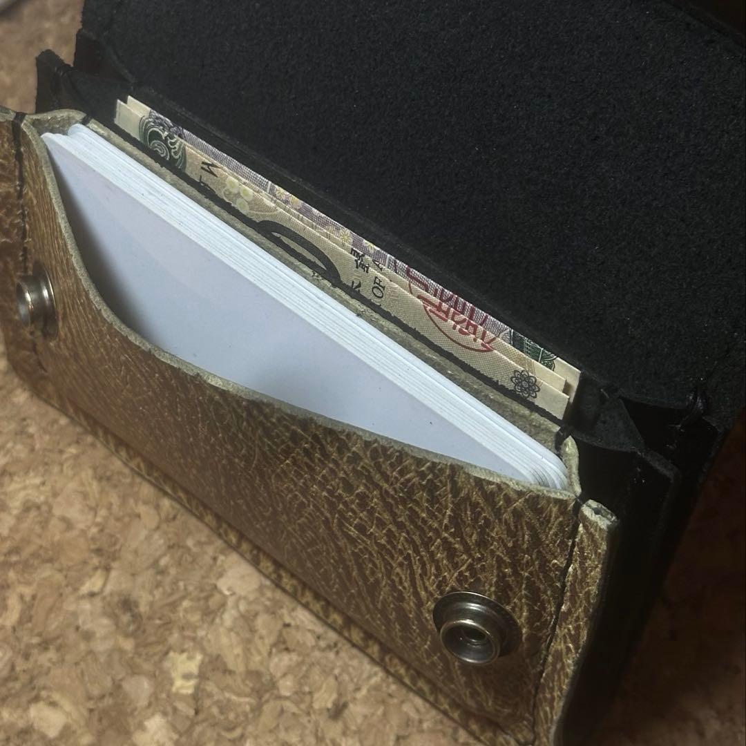 本革 カンガルー トラッカーウォレット風 カードケース