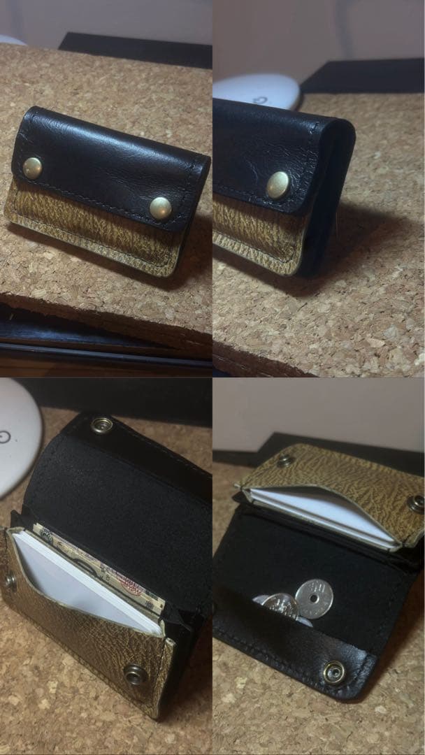 本革 カンガルー トラッカーウォレット風 カードケース