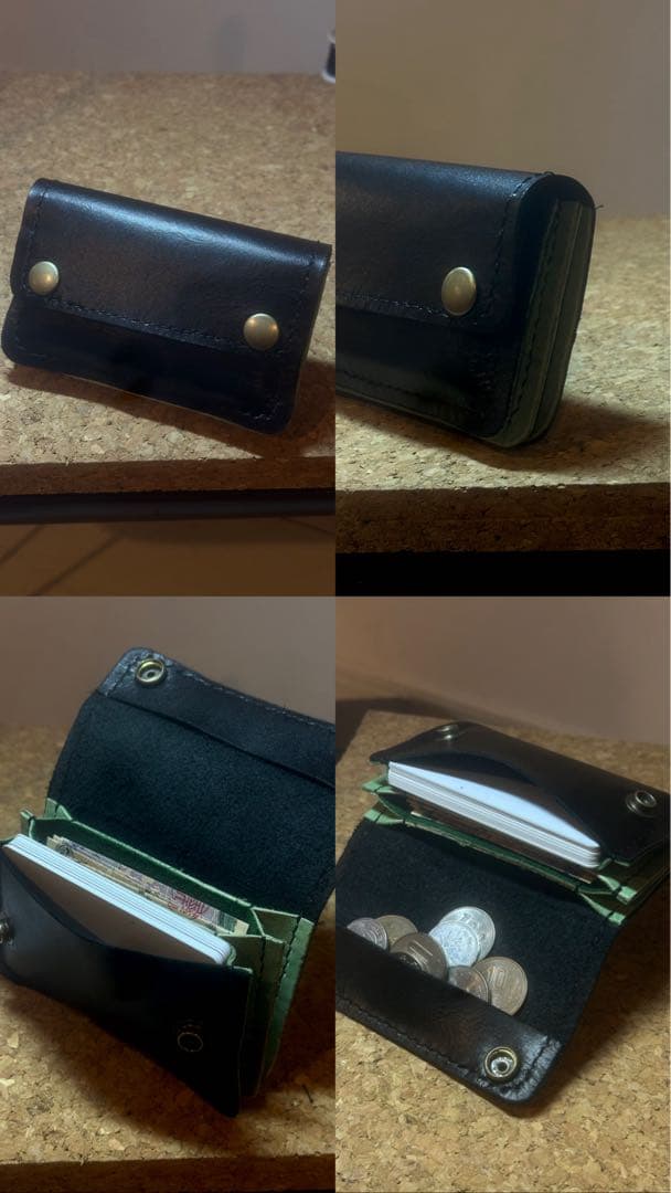 本革 カンガルー トラッカーウォレット風 カードケース