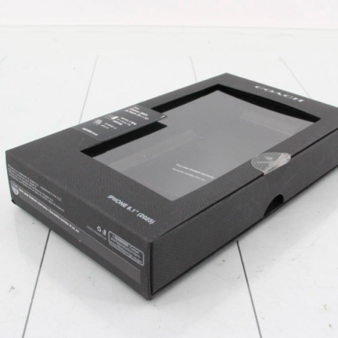 未使用　極美　COACH コーチ　iPhone15 手帳型ケース　ブラック