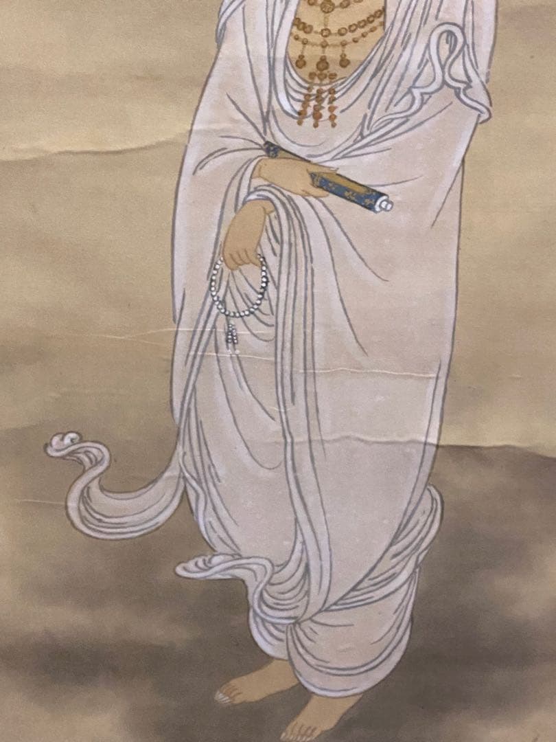掛け軸　雲上之観音図