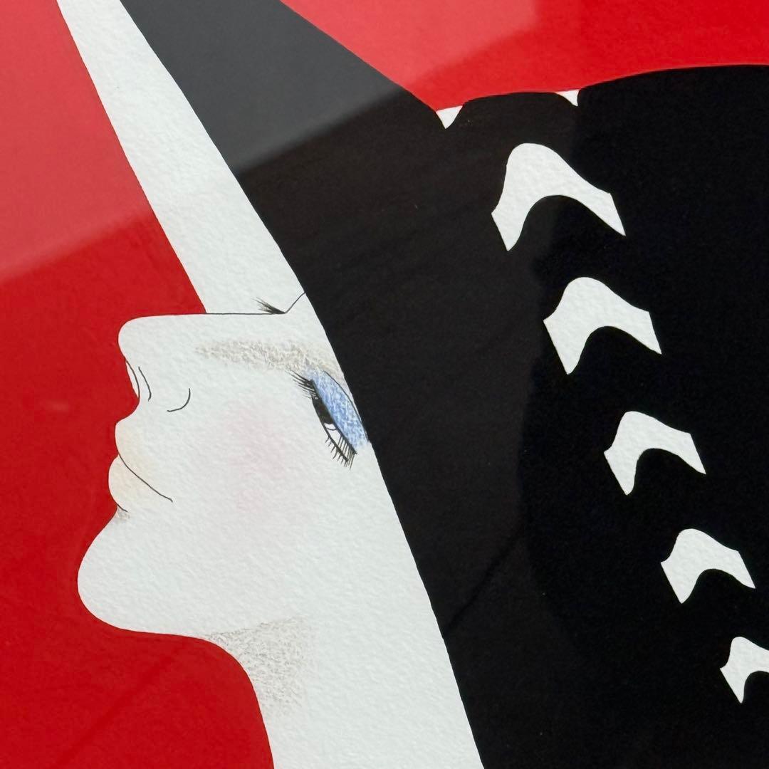 H22KZ33k 真作保証 真椰レイ まや・れい 水彩画 帽子の女 額装