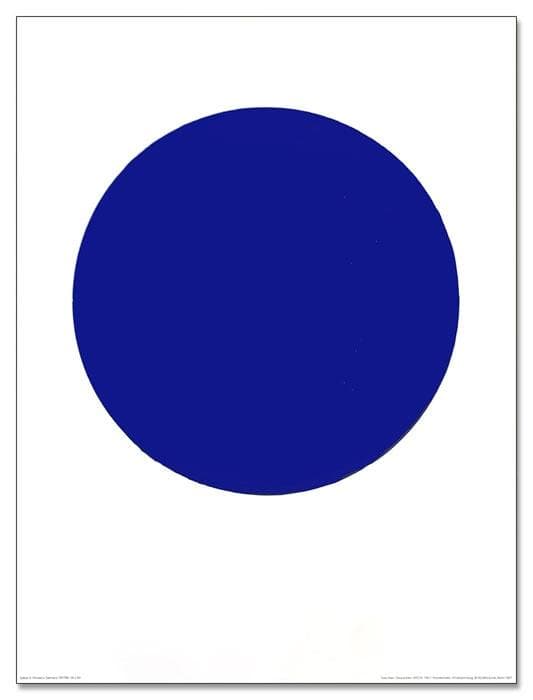 額装済/Disque bleu IKB 54 1957 イヴ クライン/ポスター