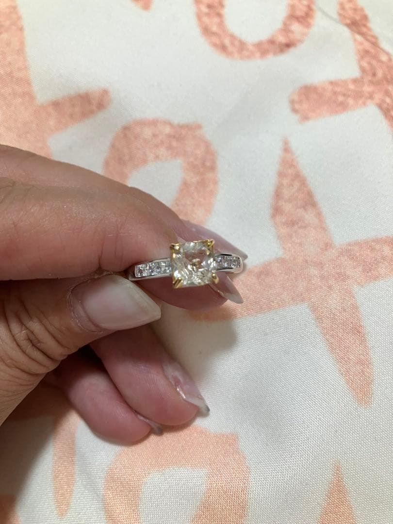 天然オイルインクオーツ　シルバー925リング キュービックジルコニア