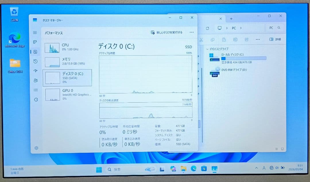 Windowsノート本体 Panasonic Let'snote Corei5 16GB SSD512GB