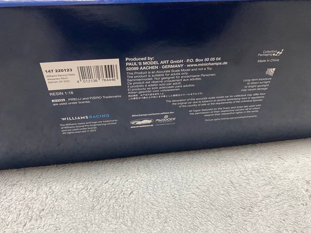 【希少品】MINICHAMPS ウィリアムズ FW44 1:18 GPボックス