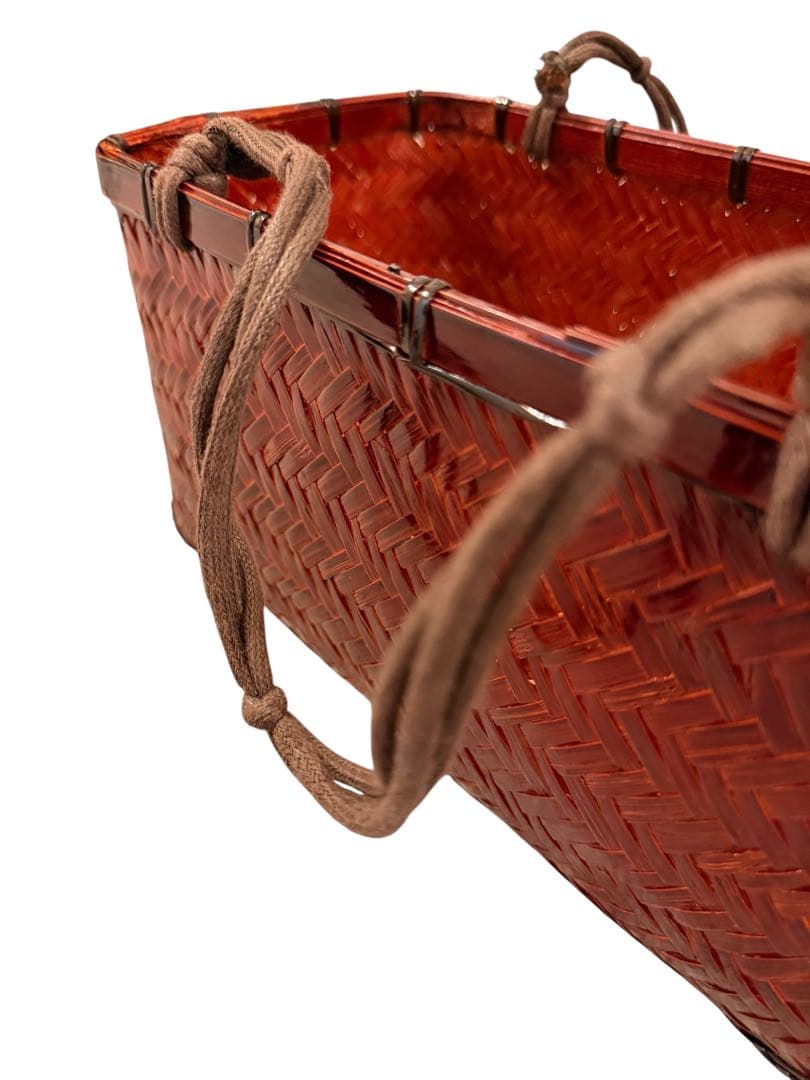 竹籠　竹細工　アンティーク収納 手作工芸品　浴衣カゴバッグ 竹カゴバッグ