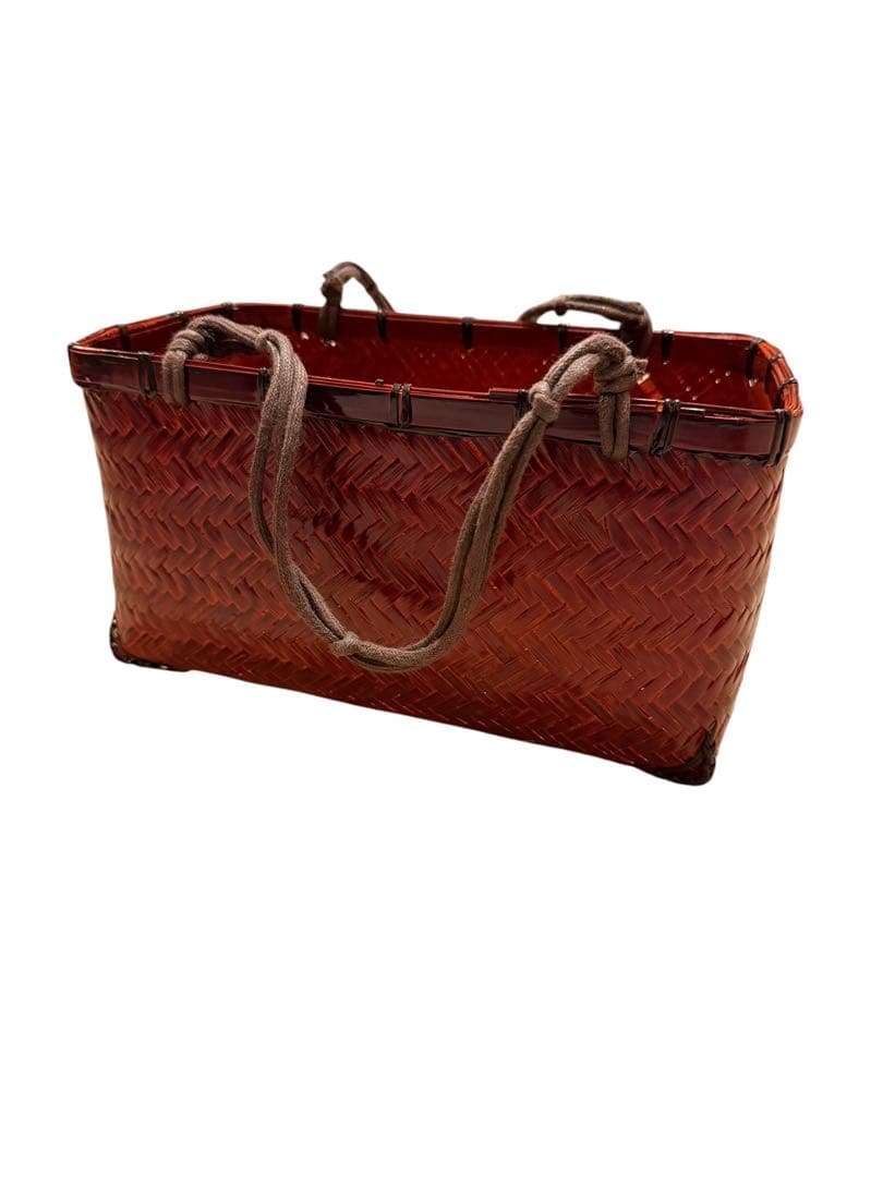 竹籠　竹細工　アンティーク収納 手作工芸品　浴衣カゴバッグ 竹カゴバッグ