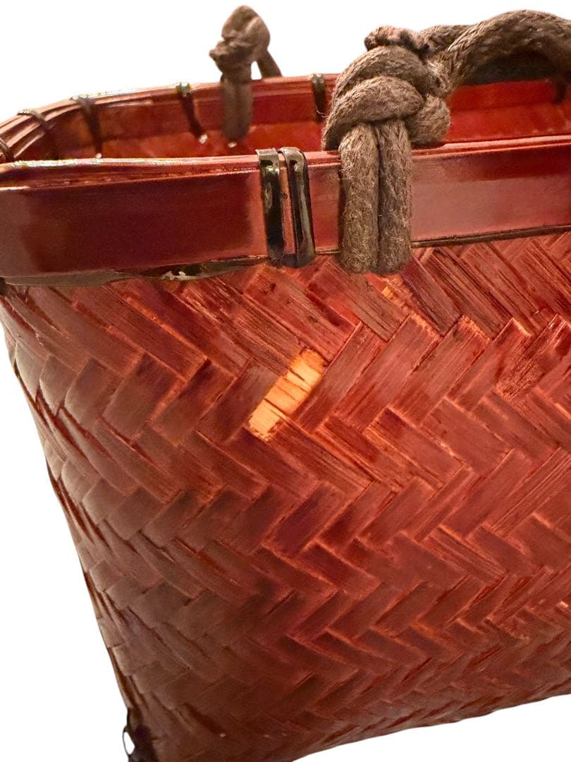 竹籠　竹細工　アンティーク収納 手作工芸品　浴衣カゴバッグ 竹カゴバッグ
