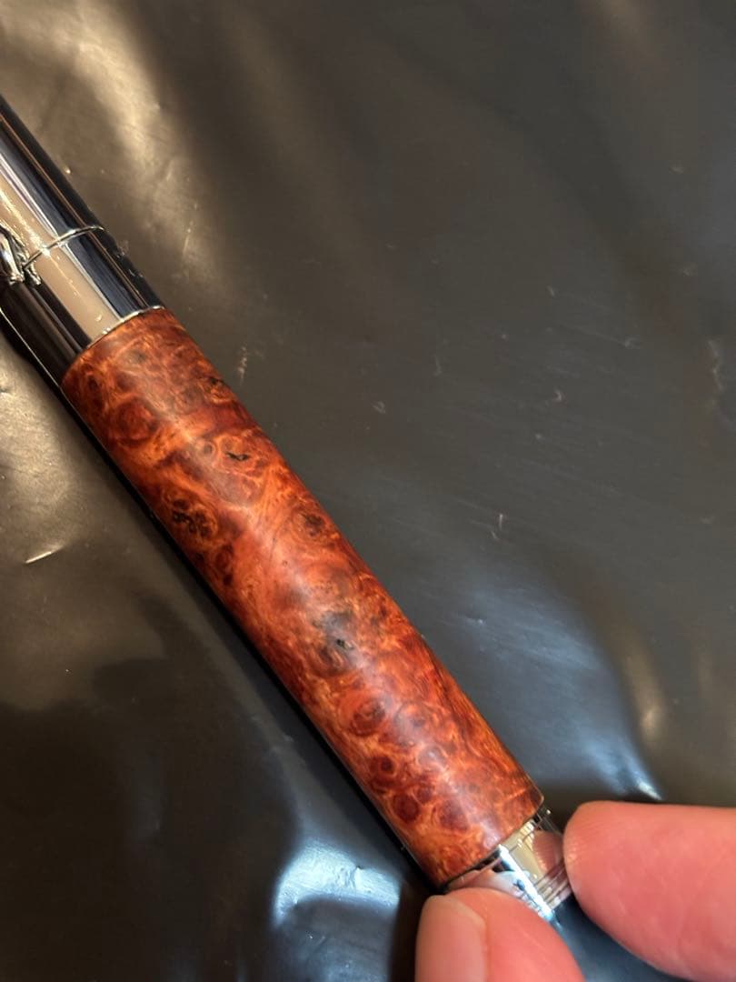 クラフトエー 本花梨 瘤 紅白 ローラーボール 木軸 ボールペン craft A