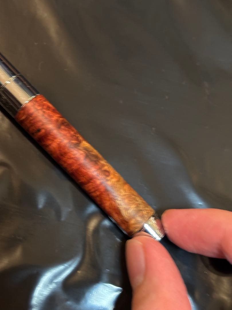 クラフトエー 本花梨 瘤 紅白 ローラーボール 木軸 ボールペン craft A