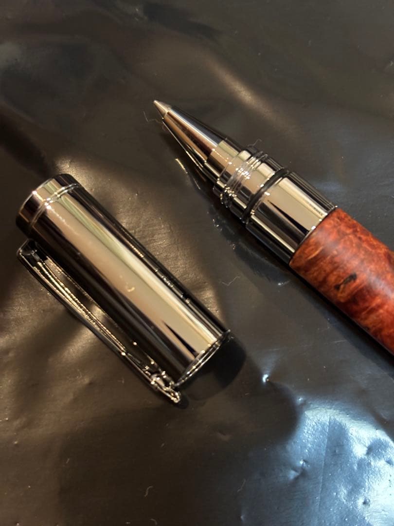 クラフトエー 本花梨 瘤 紅白 ローラーボール 木軸 ボールペン craft A