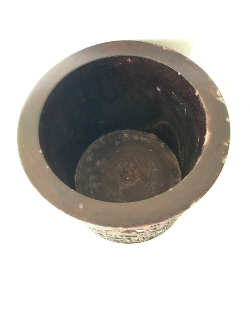 紫檀木彫刻 龍紋筆筒 （検） 清代 唐物 中国美術 骨董 古玩