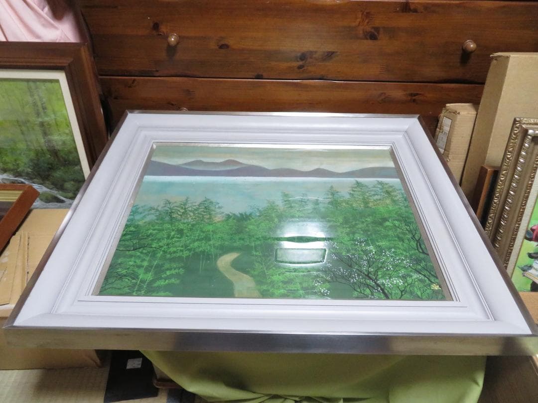 上原卓　「湖の春」　日本画 P12号　創画会　京都市立芸術大教授　文部省買上