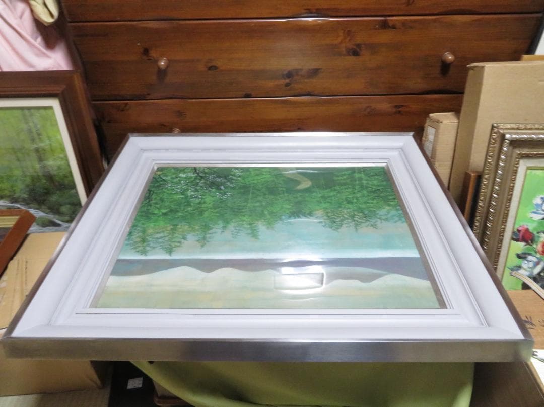 上原卓　「湖の春」　日本画 P12号　創画会　京都市立芸術大教授　文部省買上