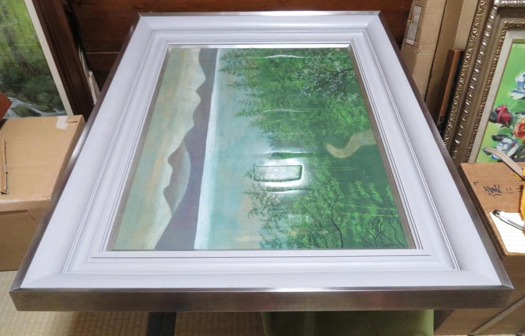 上原卓　「湖の春」　日本画 P12号　創画会　京都市立芸術大教授　文部省買上