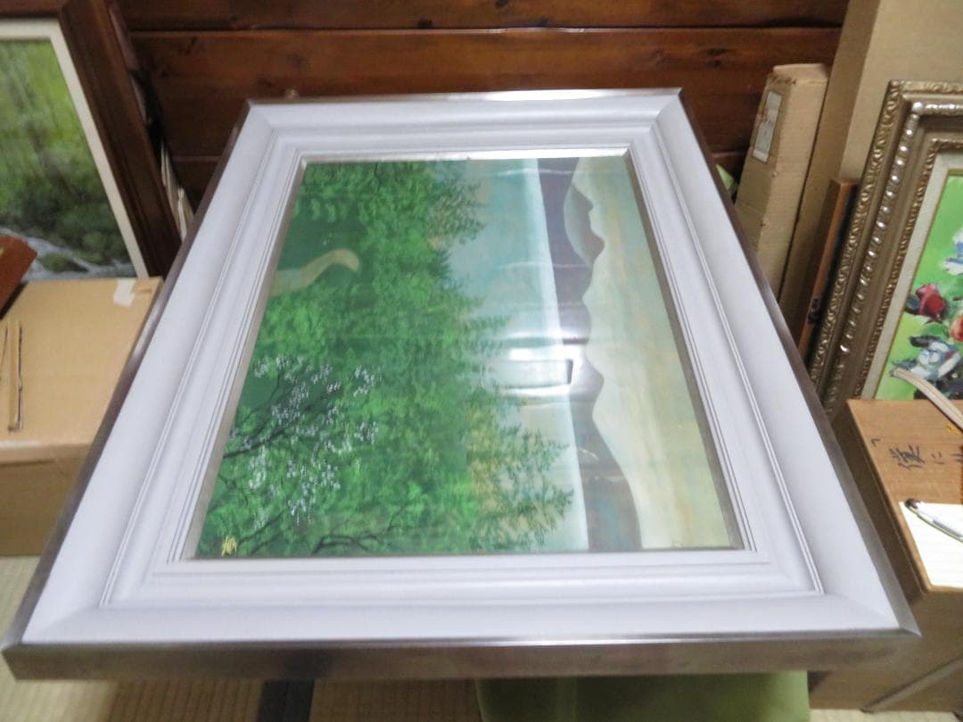 上原卓　「湖の春」　日本画 P12号　創画会　京都市立芸術大教授　文部省買上