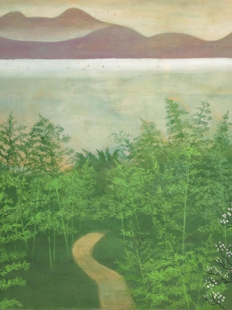 上原卓　「湖の春」　日本画 P12号　創画会　京都市立芸術大教授　文部省買上