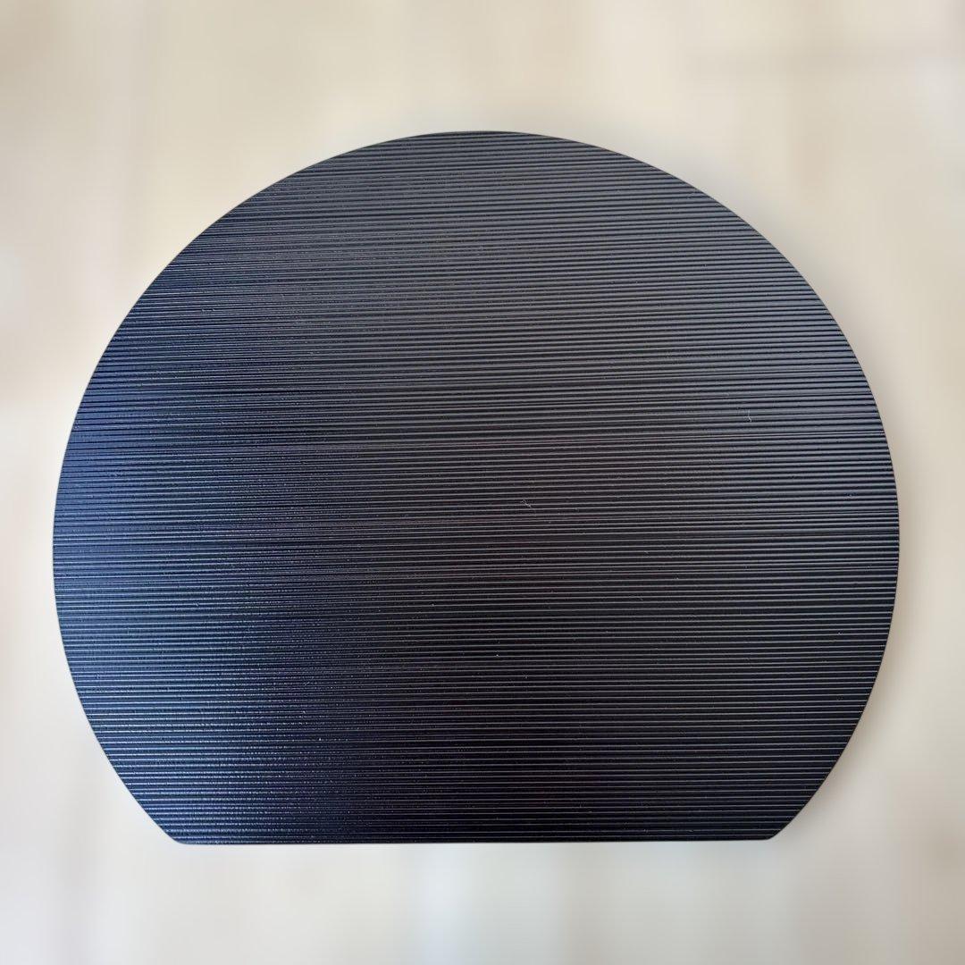 漆ヘギ木両面半月　黒赤ラウンド膳4枚セット