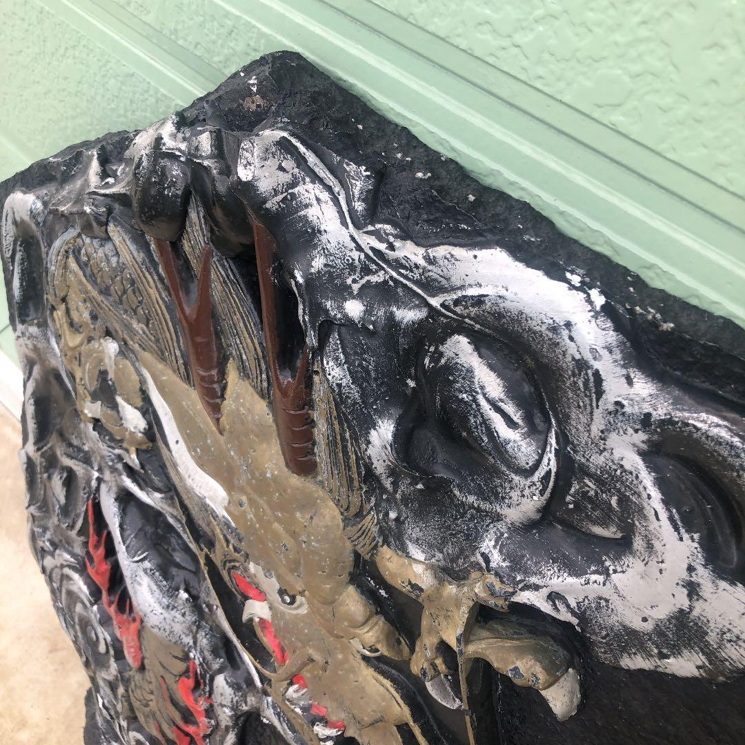 [和]   収集家放出品　天井 石彫り　龍　虎